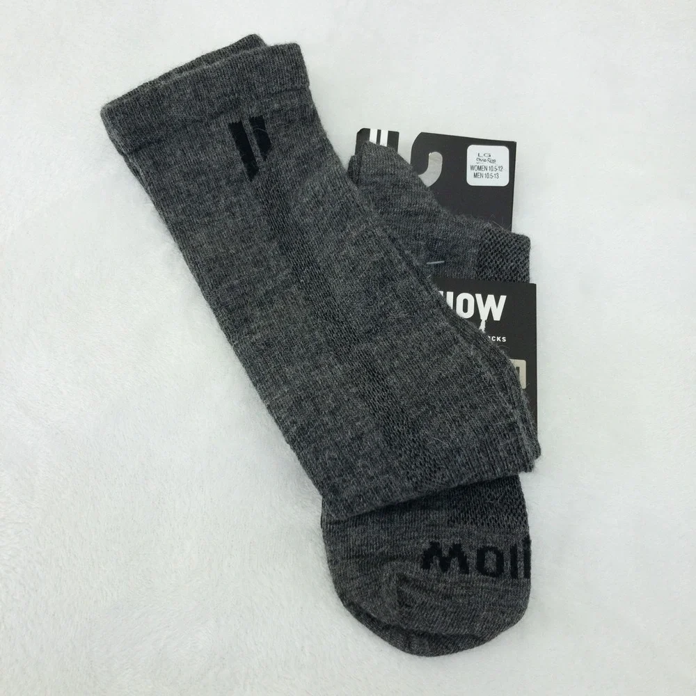 Hollow Compression Socks Mens Large Grey Wide Calf Alpaca Blend 15-20 mmHg
